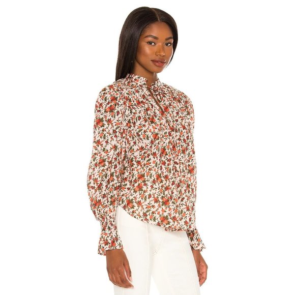 FREE PEOPLE Meant To Be Floral Cotton Blouse Vintage Combo - Medium - Picture 3 of 5